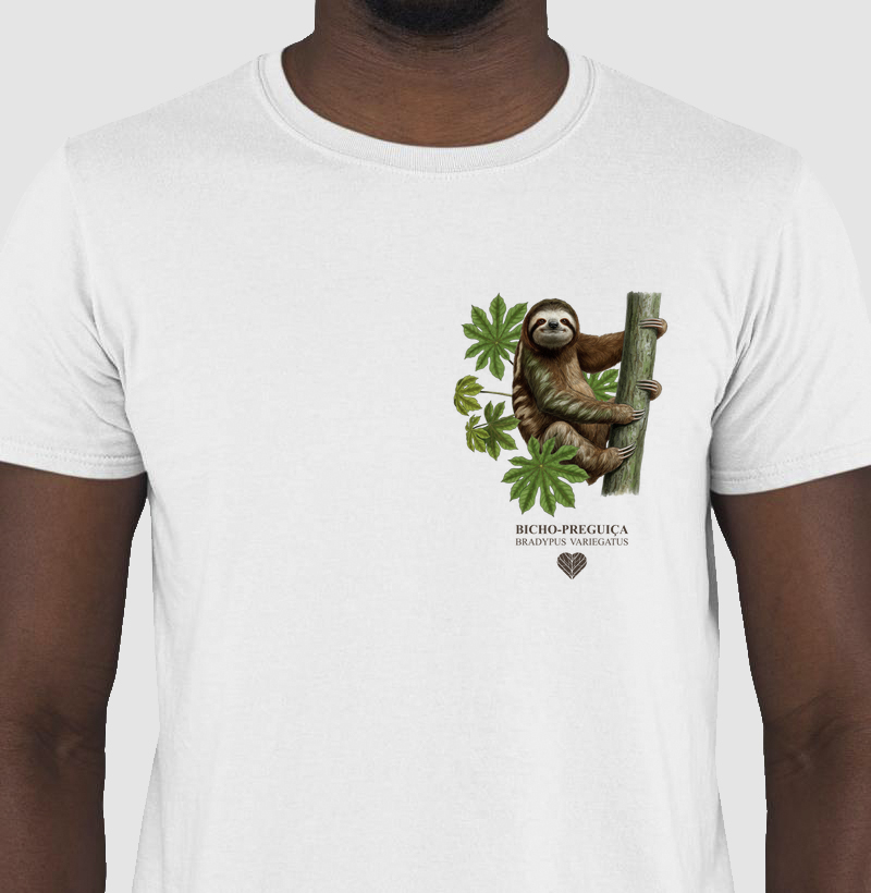 CAMISETA BICHO PREGUIÇA (ESTAMPA PEQUENA)