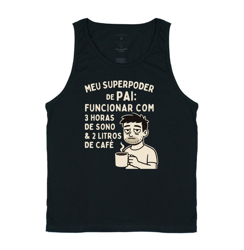 Camiseta Café MEU SUPER PODER DE PAI Camiseta Presente Dia dos Pais