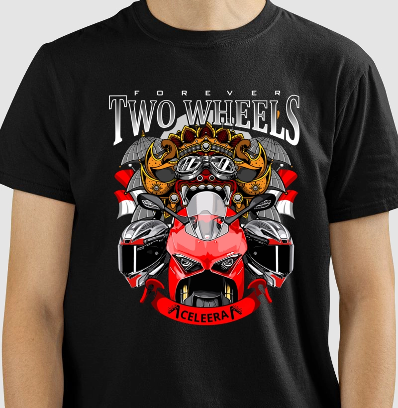 TWO WHWEELS FOREVER - PTO FUNDO COLOR - MASC= FEM