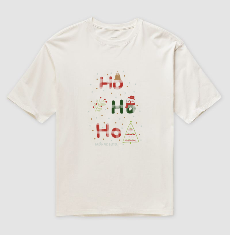 Camiseta Oversized Ho Ho Ho