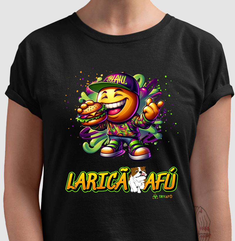 Camiseta Feminina Estampada Larica Afú: Arte de Rua, Estilo com Estampa Exclusiva.
