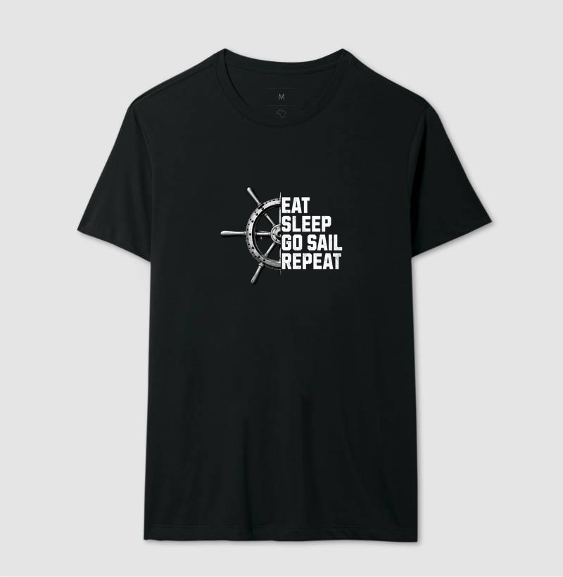 Eat, sleep, go sail, repeat - algodão 30.1 