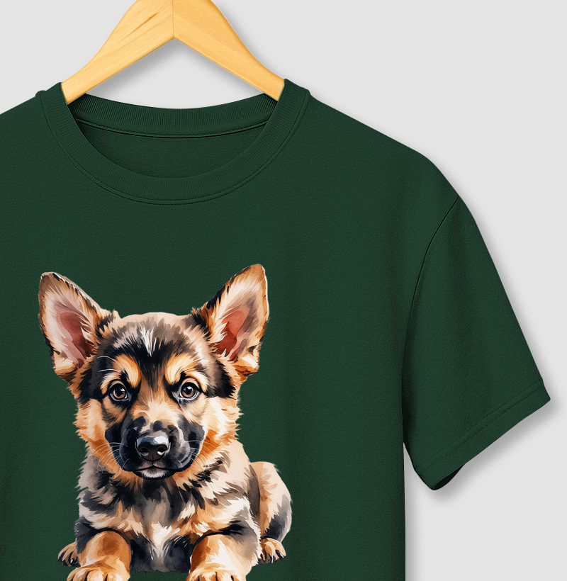 Pastor Alemão filhote aquarela