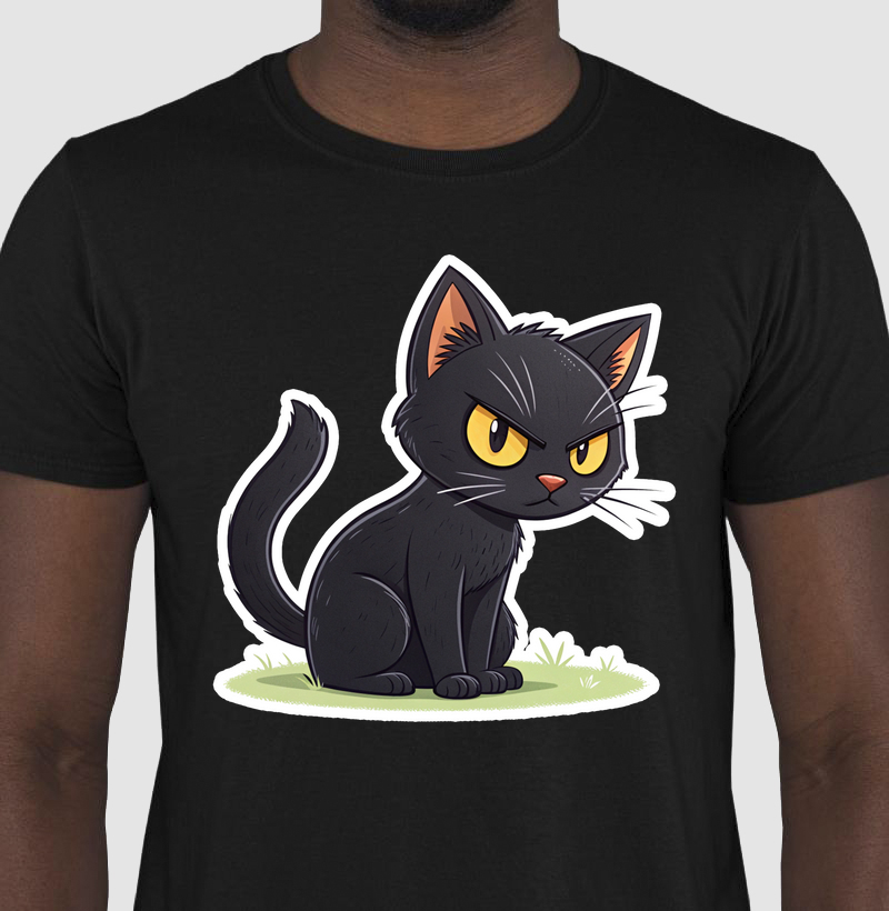 Angry Black Cat - Sticker