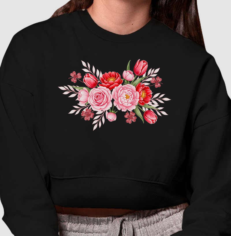 HONESTEE PINK & RED moletom cropped