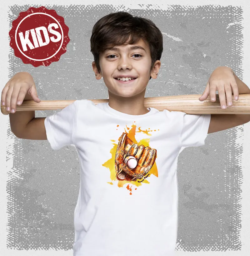 Camiseta Infantil Luva de beisebol