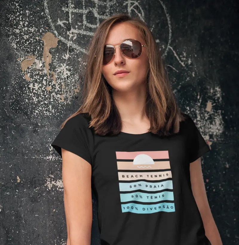 Camiseta Beach Tennis | 100% Diversão | Mistura Perfeita | Estilo Praiano