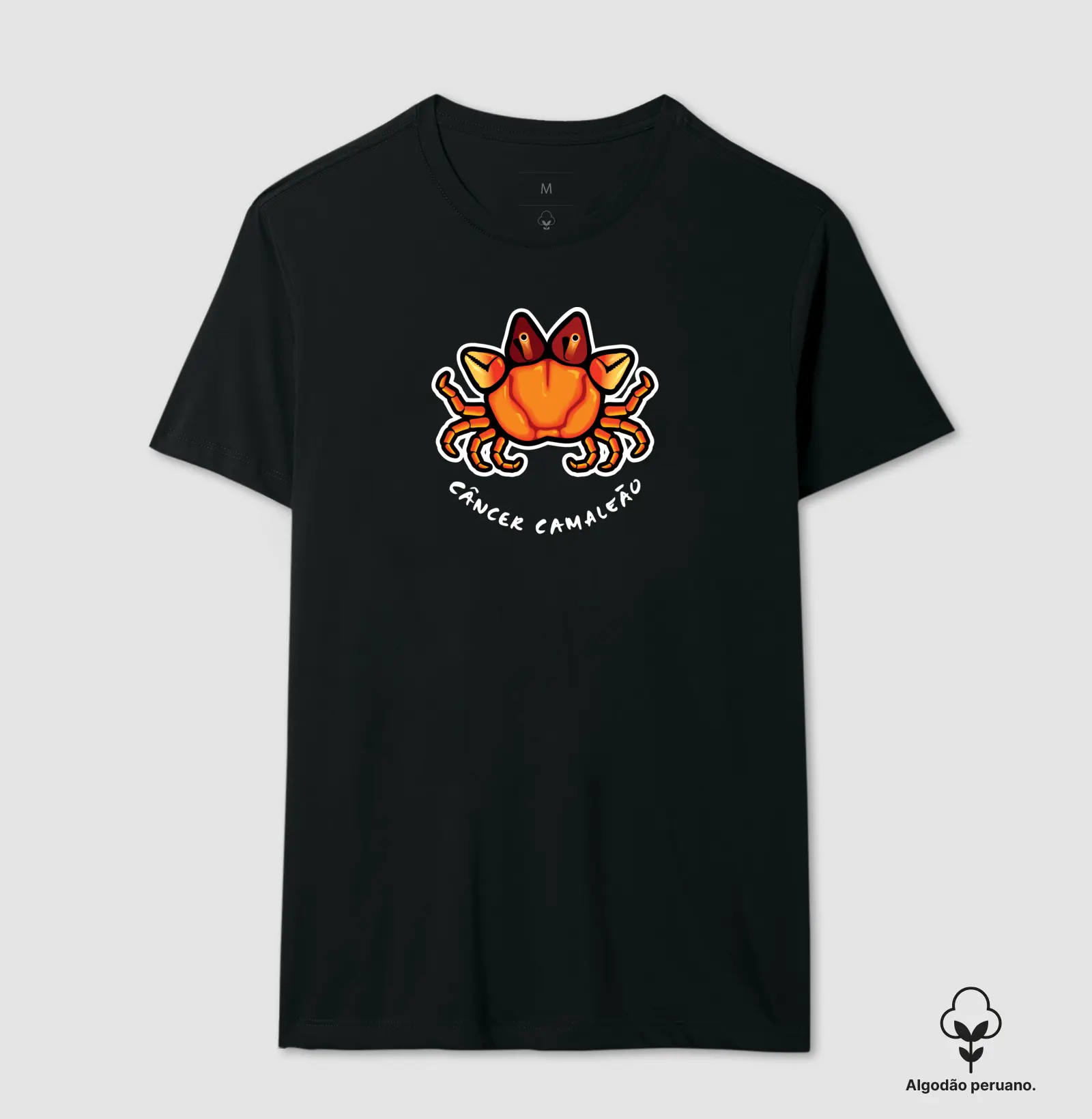 Camiseta Premium Masculina Camaleão Signos - Câncer - Algodão Pima