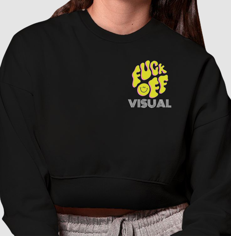 Cropped Moletom F OFF Lower - Visual