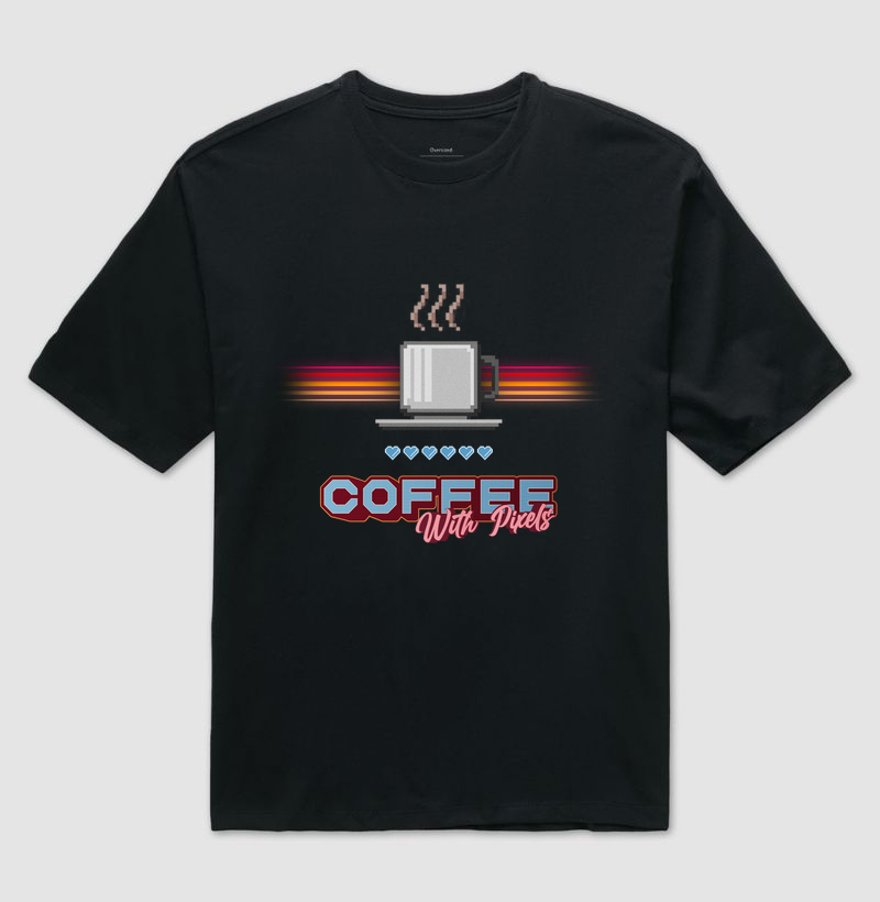 Camiseta Oversized Brew - Coffee With Pixels