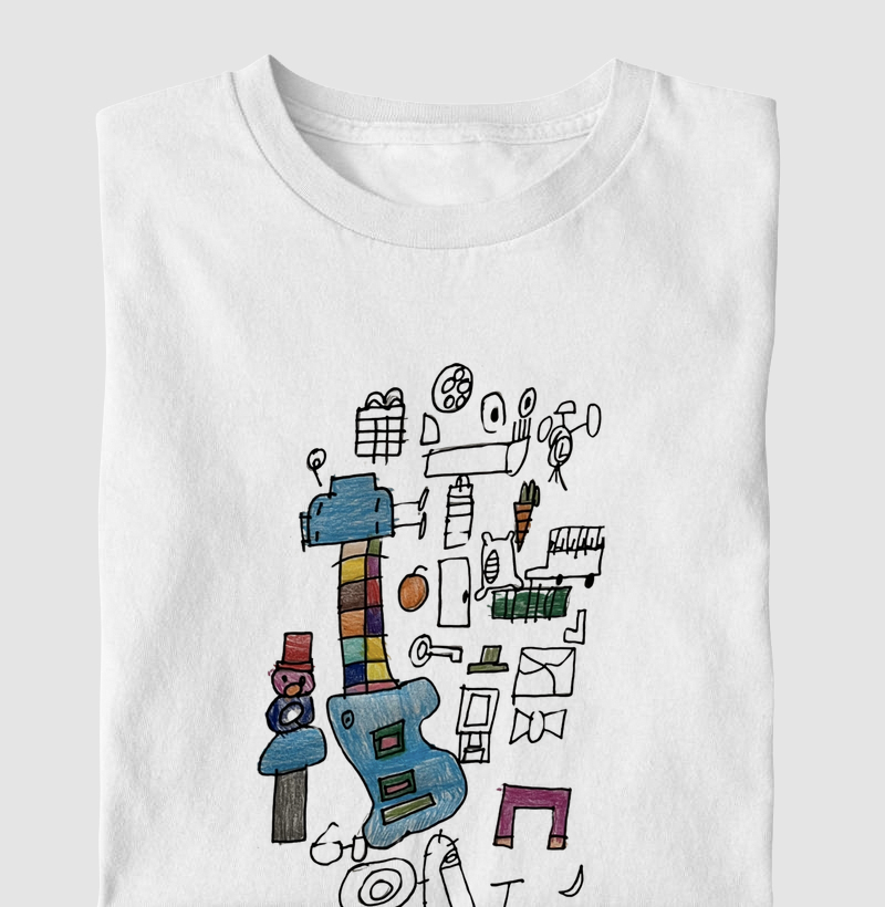 Camiseta Infantil Violão Azul by Eduardo Tomazelli