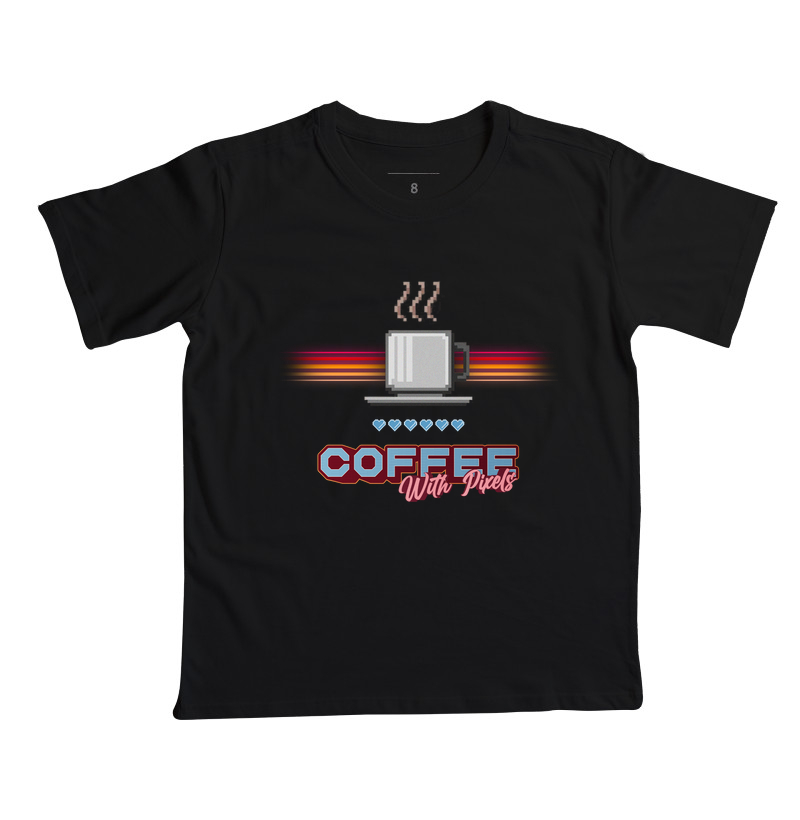 Camiseta Infantil Pixel Brew - Coffee With Pixels