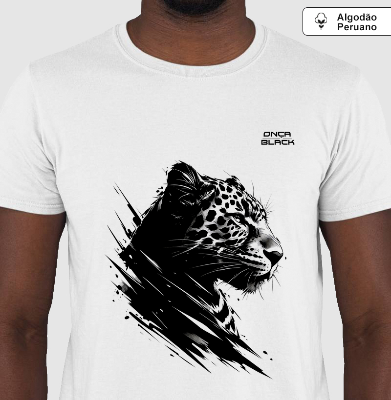 Camiseta Algodão Peruano - Onça Pensativa