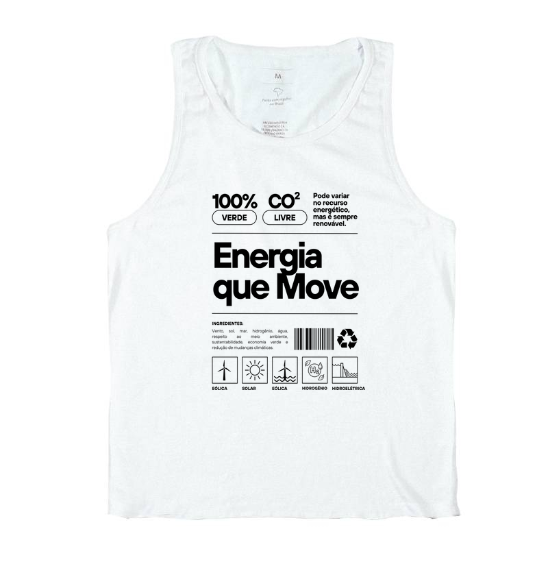 Energia que Move - Camisa Branca e Cinza