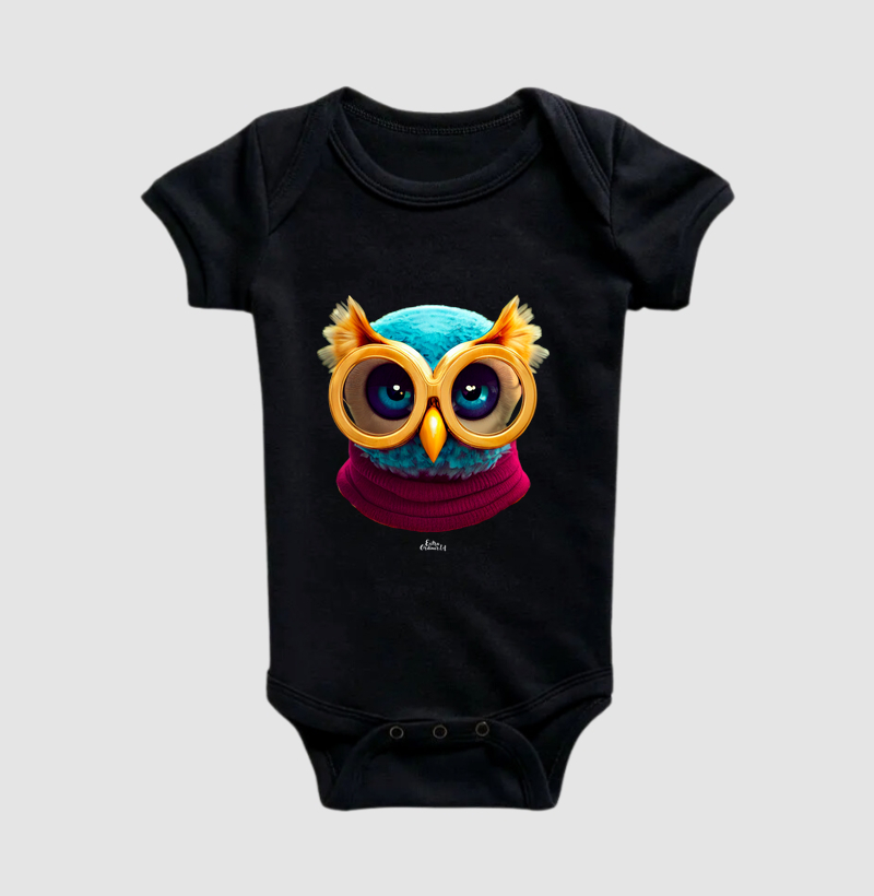 Body Infantil Coruja de Óculos
