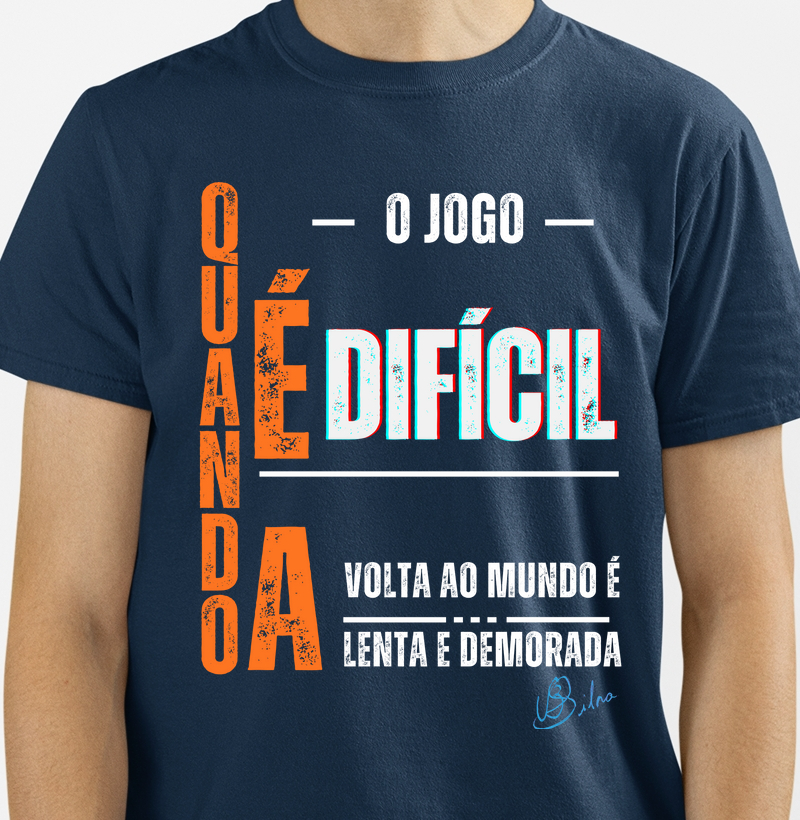 Camiseta  Para capoeira Quando o Jogo é Dificíl em 100% Algodão