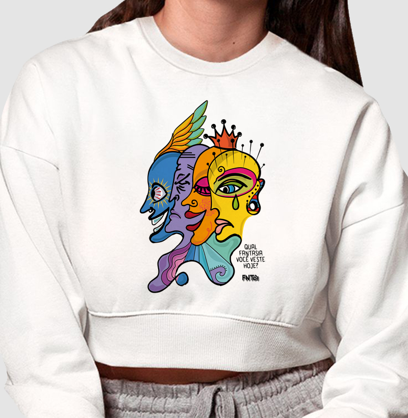 MOLETOM CROPPED "DIA" / MÁSCARAS 