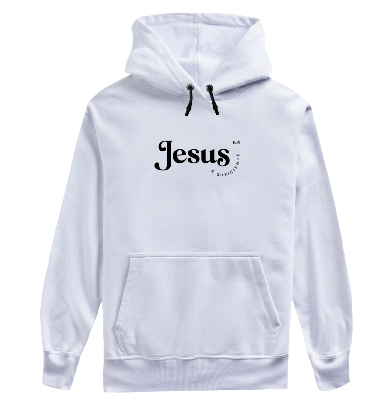 Moletom com capuz e cadarço "Jesus é suficiente"