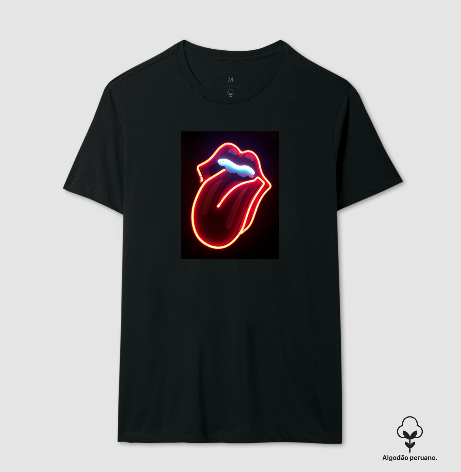 Língua e lábios neon