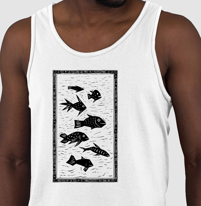 Xilogravura de Cardume