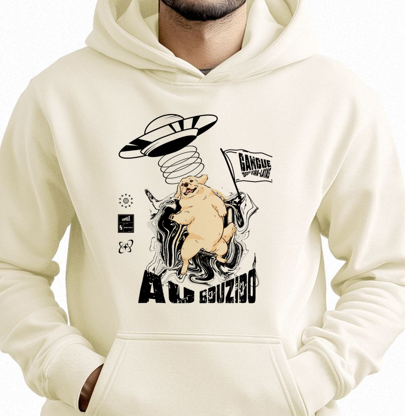Hoodie Moletom Dog Pulse Gangue dos Vira-Latas AU Bduzido