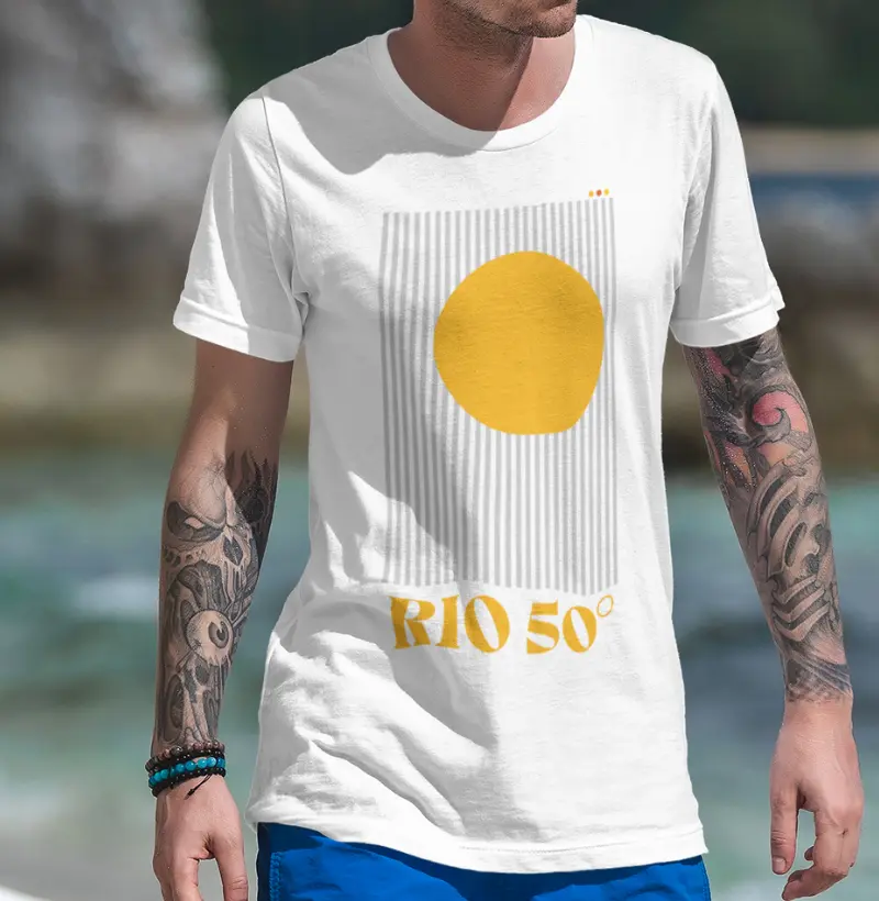 Camiseta Algodão Peruano Estampada Rio 50°