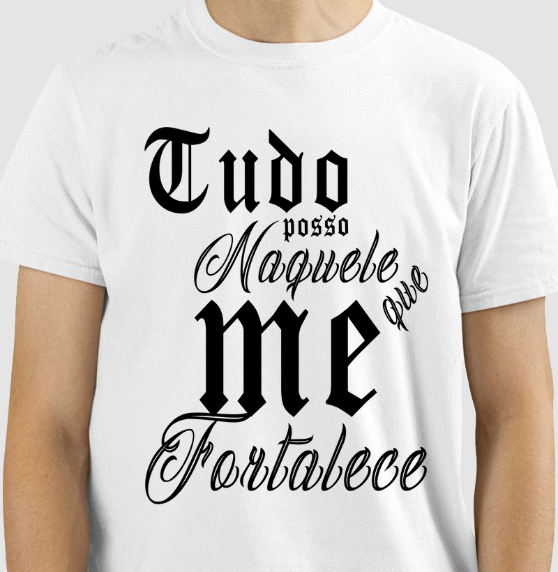 Camiseta modelo - Tudo posso