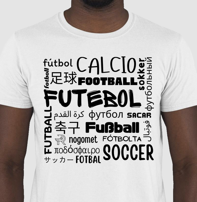 FUTEBOL Idiomas - Escrita cor Preta