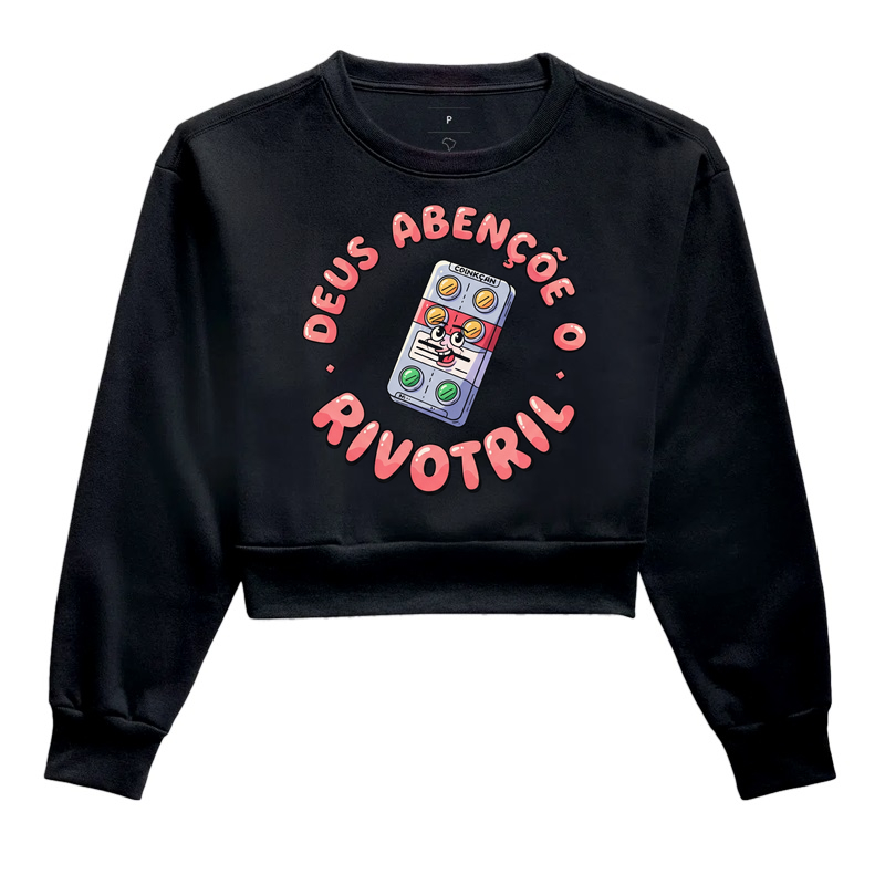 Camiseta "Deus abençoe e o Rivotril" – Fé, foco e farmácia