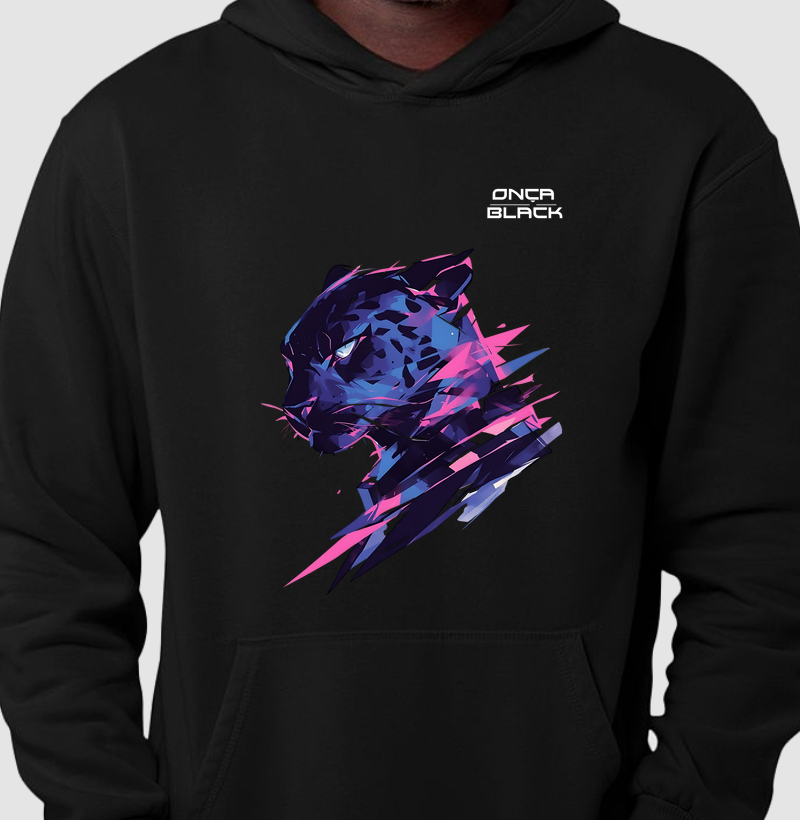 Hoodie Moletom - Onça Black Séria