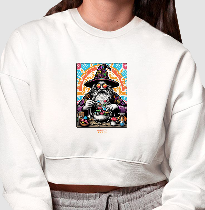 Moletom Cropped Poção de Cogumelos