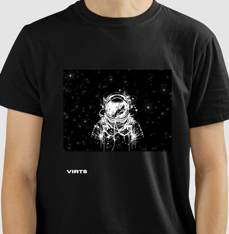 Camiseta Virts Astronauta e Universo..