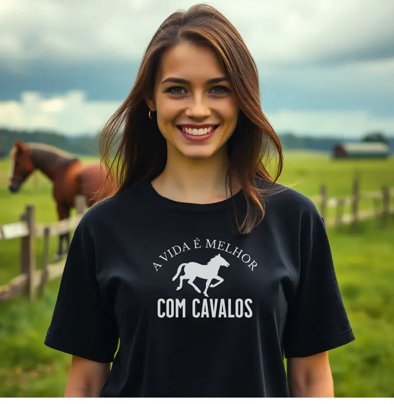 Vida Melhor com cavalos - Algodão 30.1 