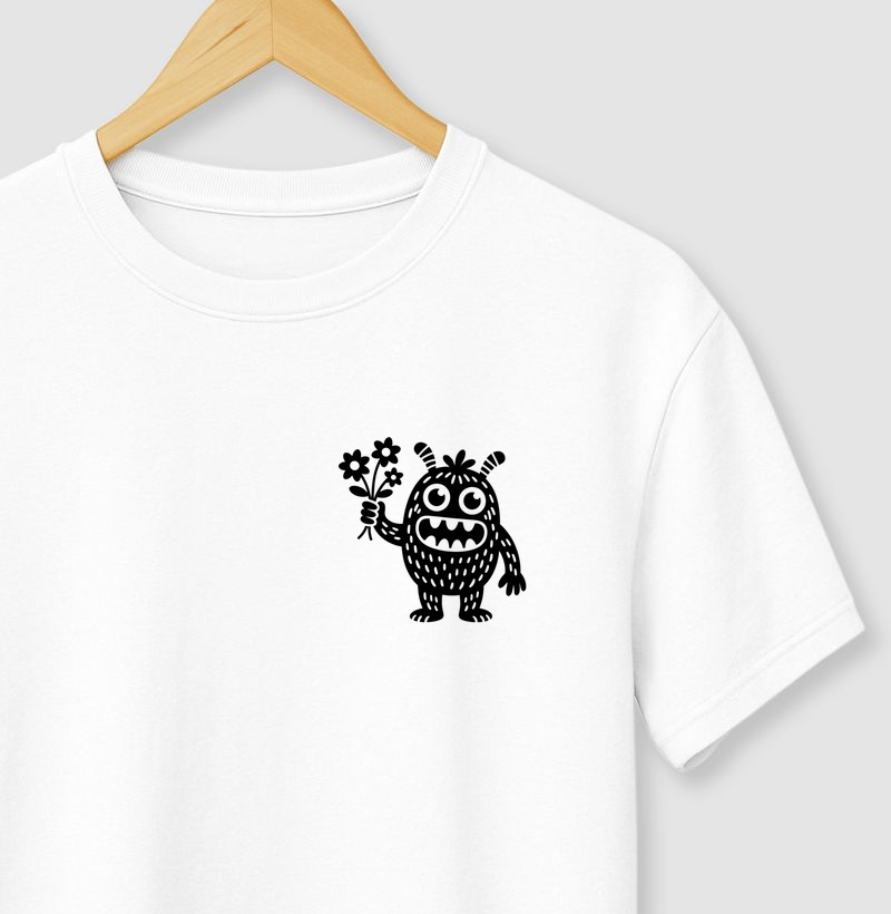 Camiseta "Monstrinho Gentil" - Estilo Minimalista
