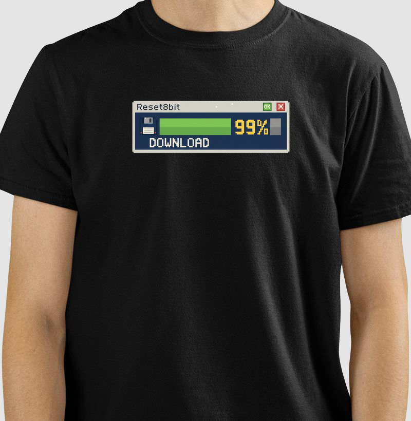 Camiseta Download-Bit Reset8Bit