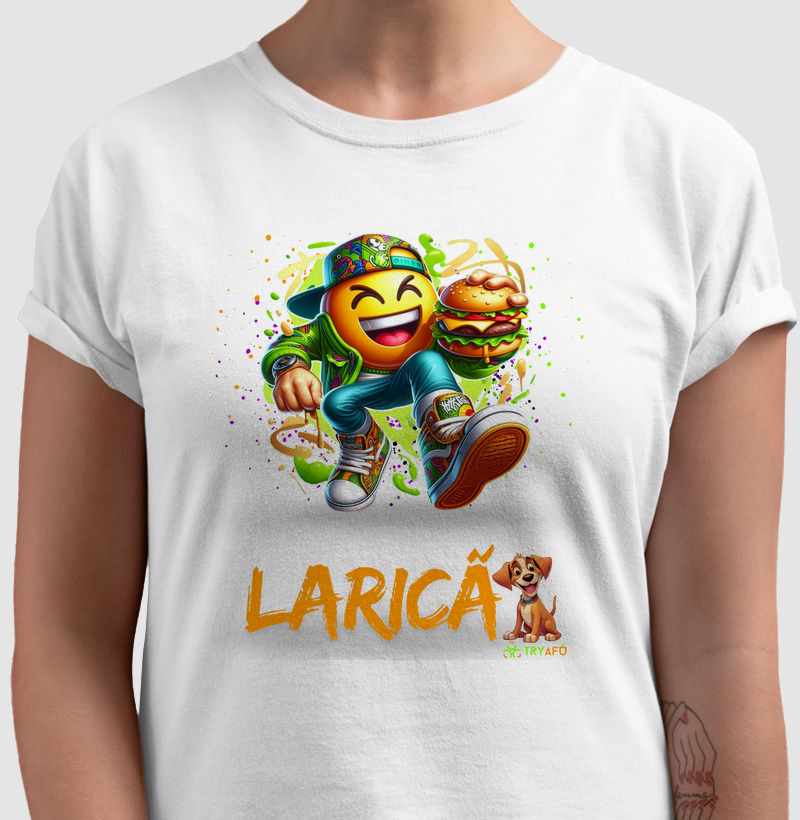 Camiseta Feminina Estampada Try Afú: Arte de Rua, Estilo com Estampa Exclusiva a Fome é Grande.