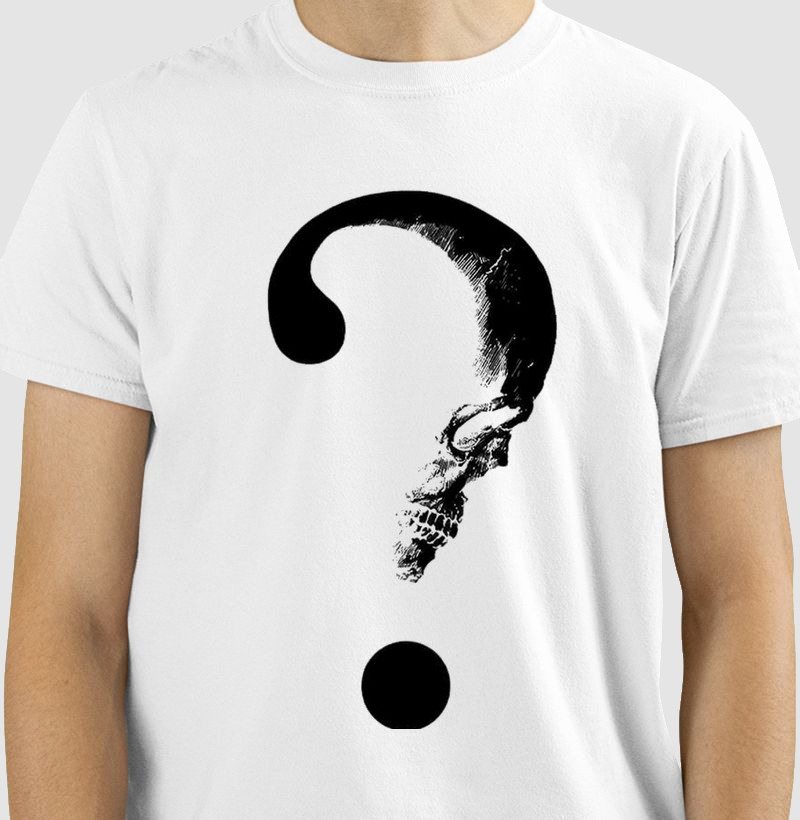 T-SHIRT QUESTION MARK SKULL