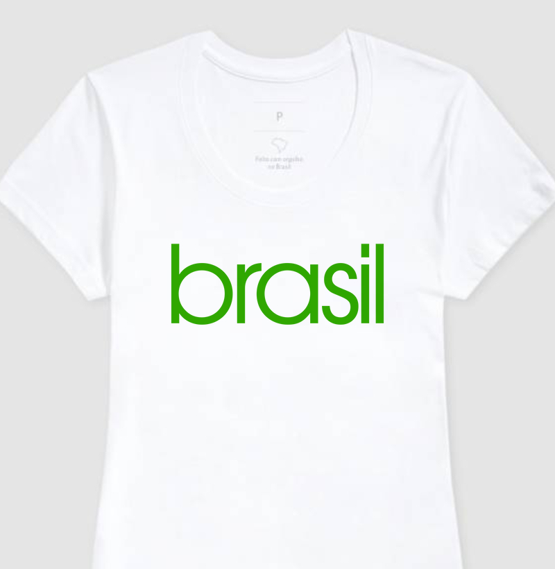 Camiseta Feminina Brasil Estampa Verde