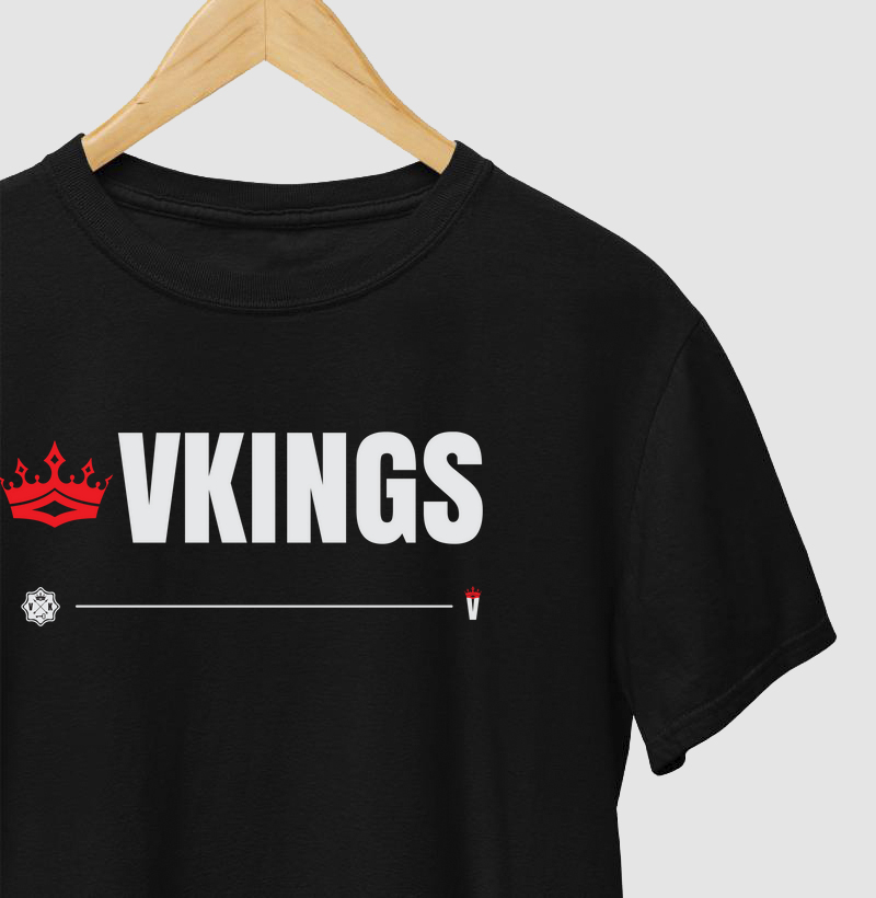 Camiseta VKINGS ícones - cores escuras