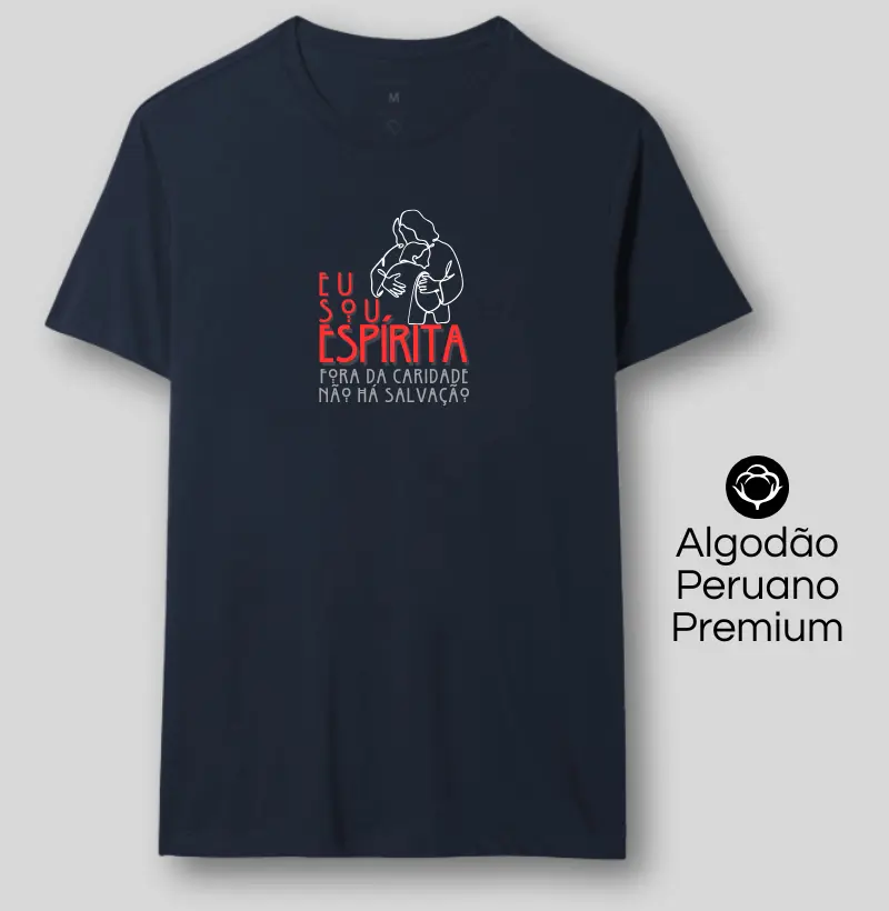 Estampa Sou Espírita Jesus Azul Mar. Masc.