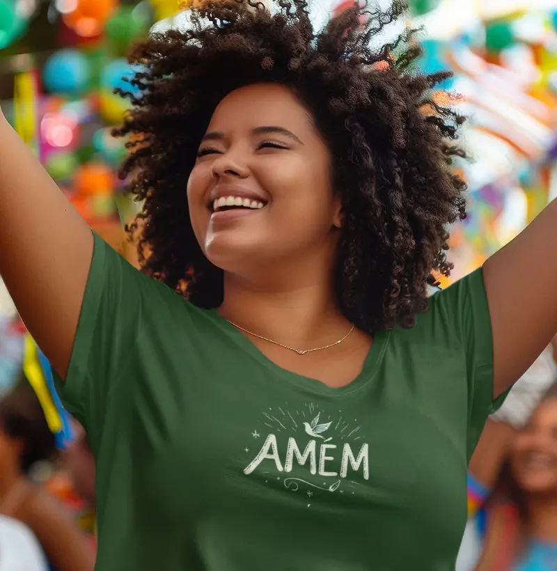 Camiseta Personalizada "Amém" | Fé e Afirmação | Design Inspirador