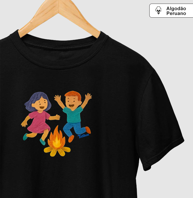 Camiseta de Algodão Peruano "pular fogueira"
