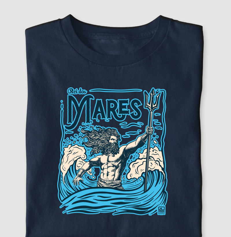 "Rei dos Mares" Estampa Azul