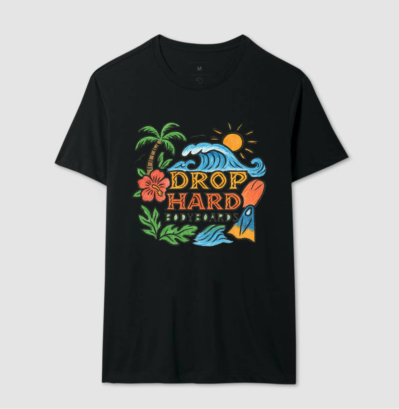 Camiseta basica drop hard hawaii bodyboards