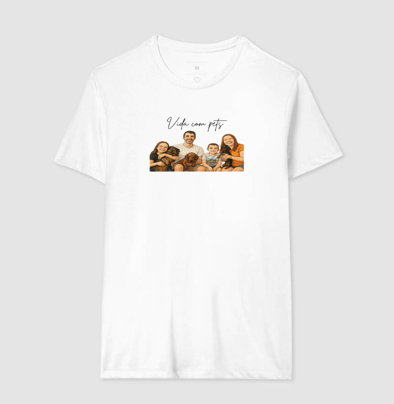 Camiseta "Vida com Pets" – Amor em Família
