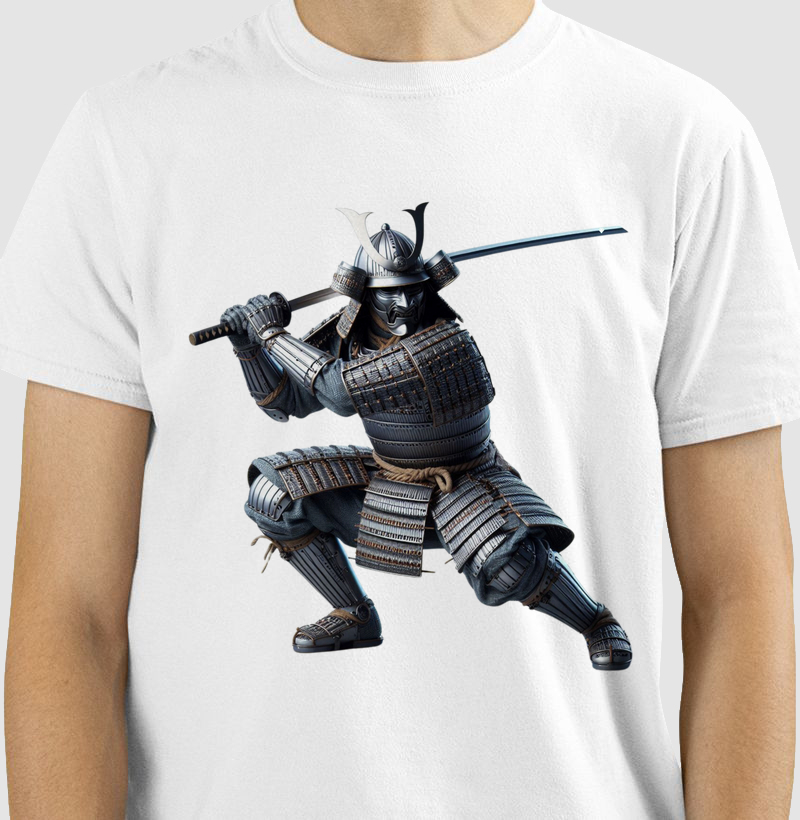 Camiseta com Estampa de Samurai