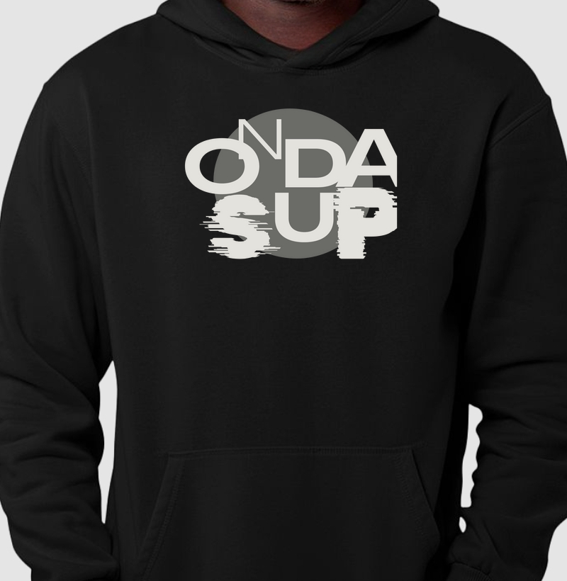 Hoodie OndaSup – Modelo Brush & Flow | Preto
