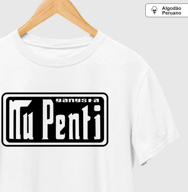 Camiseta de algodão Gangsta nu penti
