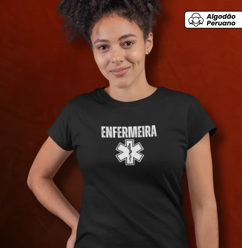 Camiseta  Algodão Peruano – Enfermeira (Modelo Tradicional)