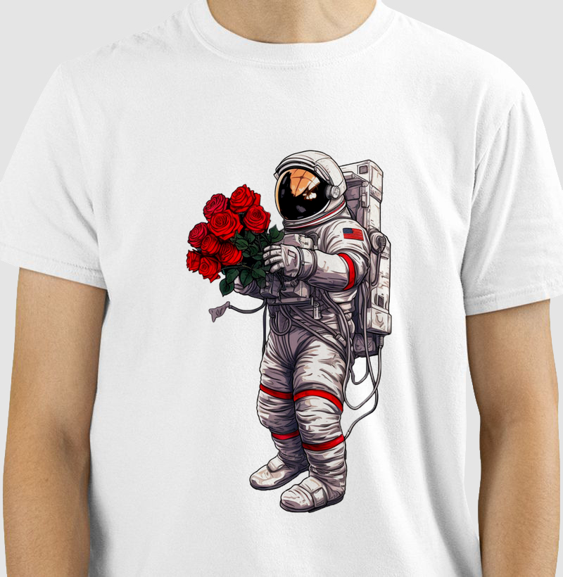 Camiseta Astronauta Rosas
